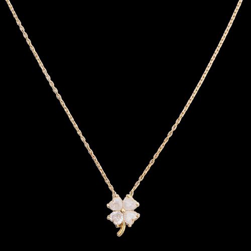 Womens Four Leaf Clover Sterling Silver Necklace - White - - One Size - NastyGal UK (+IE) - Modalova