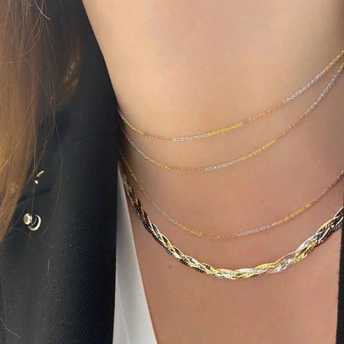 Womens Gold Rose Gold and Silver Chain Necklace in Sterling Silver - - 18 inches - NastyGal UK (+IE) - Modalova