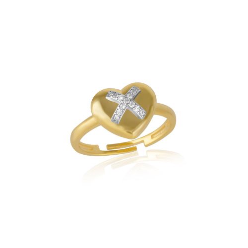 Womens Heart X Adjustable Sterling Silver Ring - - One Size - NastyGal UK (+IE) - Modalova