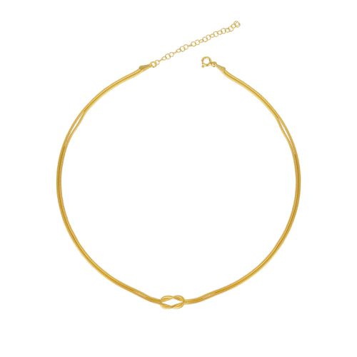 Womens Knot Chain Choker Necklace in Sterling Silver - - One Size - NastyGal UK (+IE) - Modalova