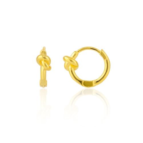 Womens Knot Hoop Sterling Silver Earring - - One Size - NastyGal UK (+IE) - Modalova