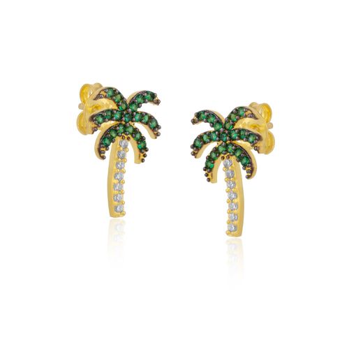 Womens Palm Tree Sterling Silver Stud Earring - - One Size - Spero London - Modalova