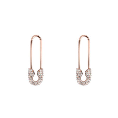 Womens Pave Safety Pin Earring Jewelled Sterling Silver - - One Size - Spero London - Modalova