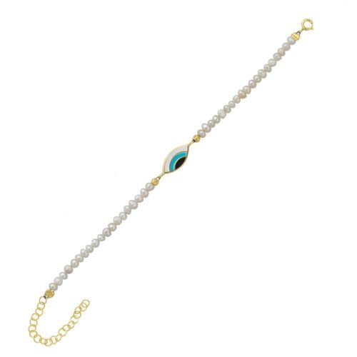 Womens Pearl Eye Sterling Silver Bracelet - - One Size - Spero London - Modalova