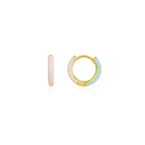 Womens Pink and Blue Enamel Sterling Silver Hoop Earring - - One Size - NastyGal UK (+IE) - Modalova