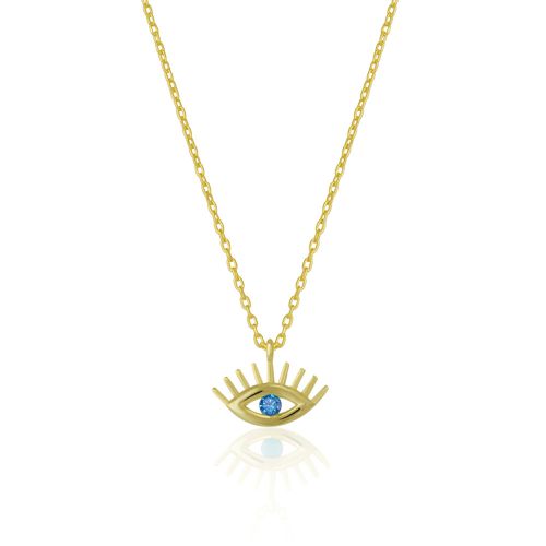 Womens Aqua Blue Eye Evil Eye Sterling Silver Necklace - - One Size - Spero London - Modalova