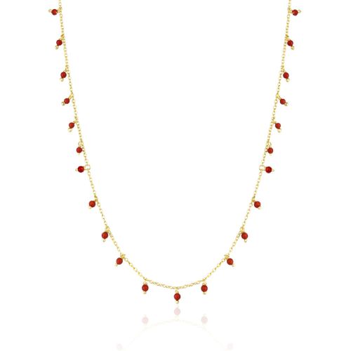 Womens Red Coral Beaded Sterling Silver Chain Necklace - - One Size - Spero London - Modalova