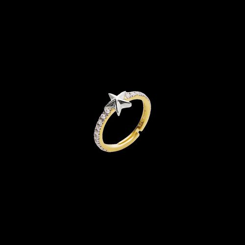 Womens Star Zirconia Half Round Adjustable Sterling Silver Ring - - One Size - Spero London - Modalova