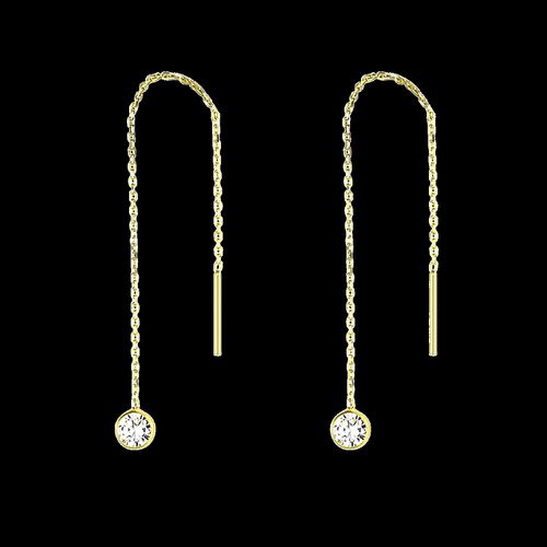 Womens Sterling Silver Chain Solitaire Earring - - One Size - NastyGal UK (+IE) - Modalova