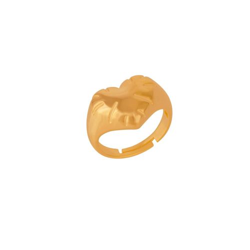 Womens Sterling Silver Chunky Love Heart Signet Ring - - One Size - Spero London - Modalova
