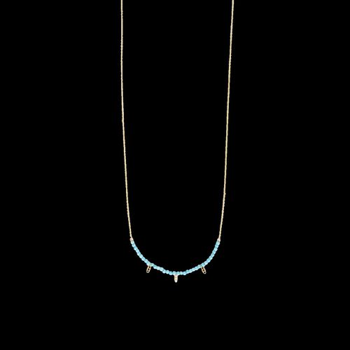 Womens Sterling Silver Gold Plated Turquoise Necklace - - 18 inches - Spero London - Modalova