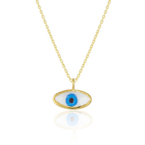 Womens Transparent Glass Evil Eye Sterling Silver Necklace - - One Size - NastyGal UK (+IE) - Modalova