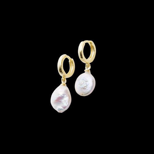 Womens Treated Freshwater Cultured Baroque Pearl Hoop Earrings - - One Size - Spero London - Modalova