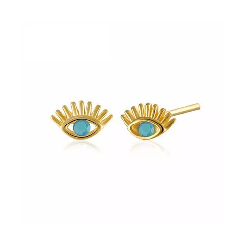 Womens Turquoise Bleu Eye Stud Earring Sterling Silver - - One Size - Spero London - Modalova