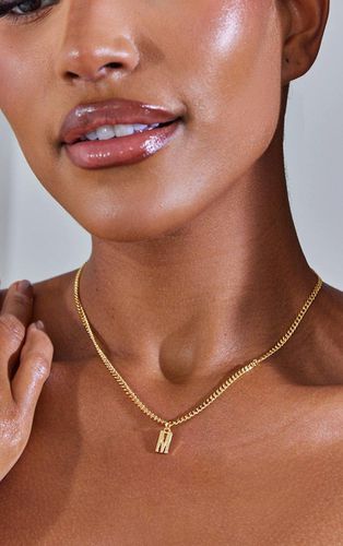 Womens Real Gold Plated M Letter Necklace - - One Size - NastyGal UK (+IE) - Modalova