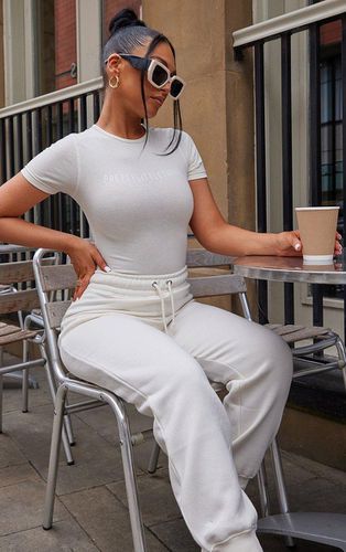 Womens Logo Off White Short Sleeve Bodysuit - - XL - NastyGal UK (+IE) - Modalova