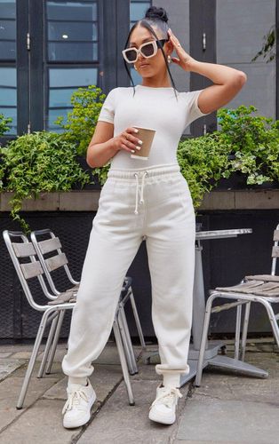 Womens Logo Off White High Waisted Cuffed Joggers - - XL - NastyGal UK (+IE) - Modalova