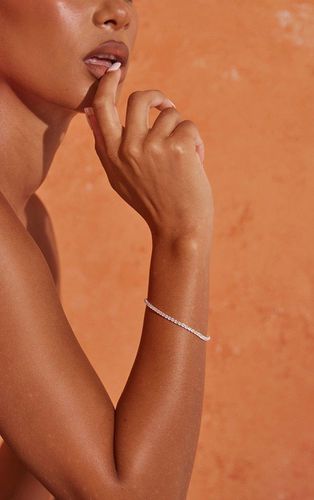 Womens Real Silver Plated Diamante Tennis Bracelet - - One Size - NastyGal UK (+IE) - Modalova