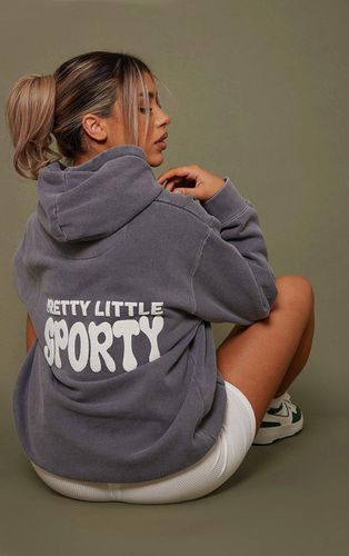 Womens Charcoal Pretty Little Sporty Back Puff Print Hoodie - - XS - NastyGal UK (+IE) - Modalova