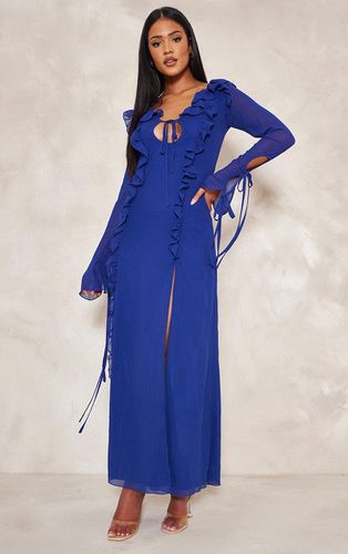 Womens Tall Cobalt Long Sleeve Frilled Maxi Dress - - 6 - NastyGal UK (+IE) - Modalova
