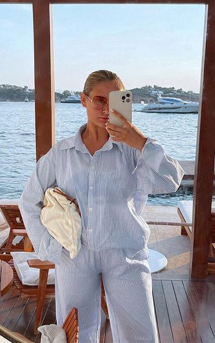 Womens Pinstripe Woven Oversized Button Up Shirt - 4 - NastyGal UK (+IE) - Modalova
