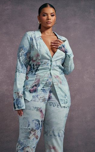 Womens Plus Vintage Floral Print Chiffon Fitted Shirt - 24 - NastyGal UK (+IE) - Modalova