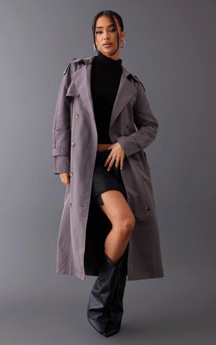 Womens Petite Charcoal Oversized Trench Coat - - 6 - NastyGal UK (+IE) - Modalova