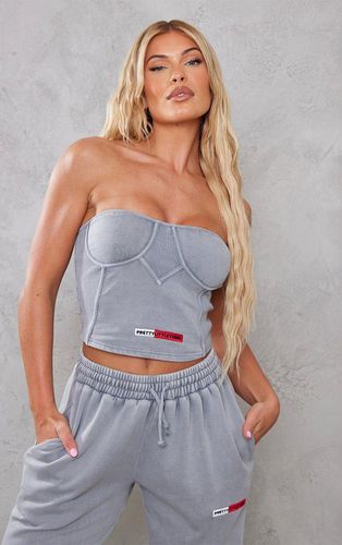 Womens Washed Rib Panel Bandeau Corset Top - XL - NastyGal UK (+IE) - Modalova