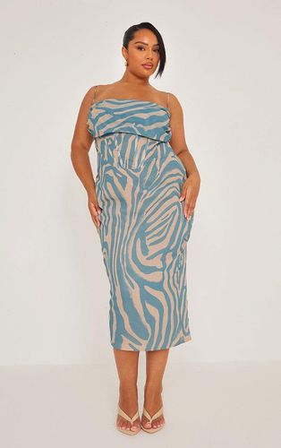Womens Plus Dusty Tiger Printed Chiffon Drape Detail Midi Dress - 20 - NastyGal UK (+IE) - Modalova