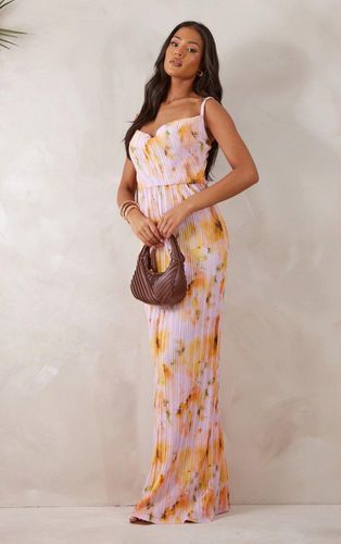Womens Tall Floral Print Plisse Strappy Maxi Dress - 8 - NastyGal UK (+IE) - Modalova