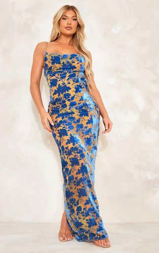 Womens Floral Flocked Cowl Detail Backless Maxi Dress - 8 - NastyGal UK (+IE) - Modalova
