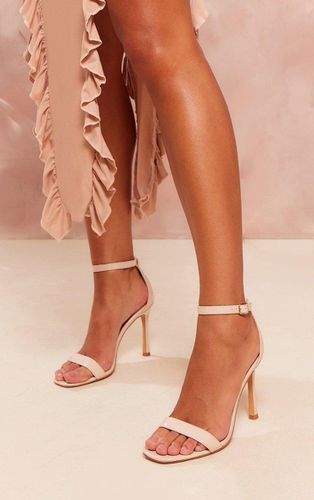 Womens Nude Wide Fit PU Classic Square Toe Barely There High Heeled Sandals - - 3 - NastyGal UK (+IE) - Modalova