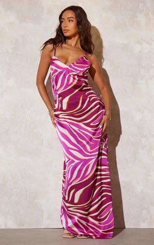 Womens Zebra Print Satin Maxi Beach Dress - XS - NastyGal UK (+IE) - Modalova