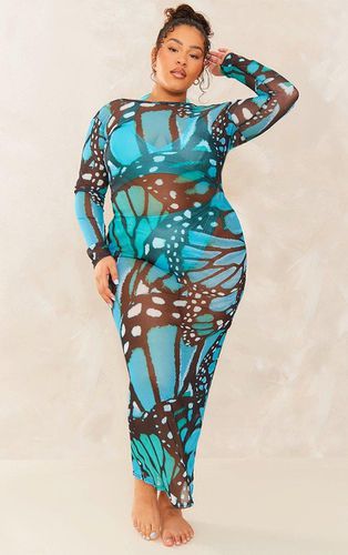 Womens Plus Butterfly Printed Mesh Beach Maxi Dress - 28 - NastyGal UK (+IE) - Modalova