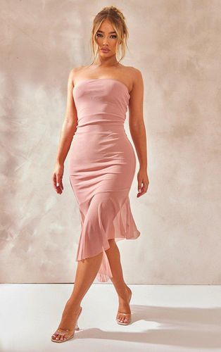 Womens Blush Asymmetric Frill Hem Bandeau Midaxi Dress - - 16 - NastyGal UK (+IE) - Modalova