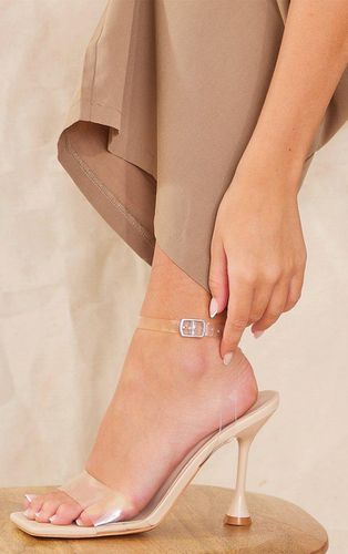 Womens Nude Wide Fit Clear Strap Barely There Mid Heeled Sandals - - 3 - NastyGal UK (+IE) - Modalova
