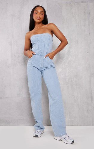 Womens Pinstripe Bandeau Denim Jumpsuit - 12 - NastyGal UK (+IE) - Modalova