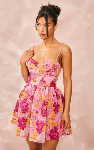 Womens Floral Organza Jacquard Underwired Shift Dress - 4 - NastyGal UK (+IE) - Modalova