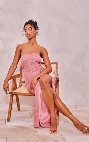 Womens Rose Textured Floral Bandeau Maxi Dress - - 4 - NastyGal UK (+IE) - Modalova