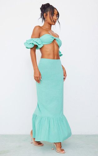 Womens Aqua Linen Look High Waist Split Hem Midi Skirt - - 6 - NastyGal UK (+IE) - Modalova