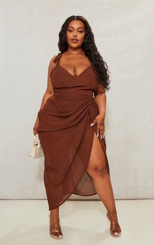 Womens Plus Chocolate Underwire Detail Draped Midi Dress - - 30 - NastyGal UK (+IE) - Modalova