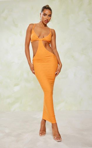 Womens Tangerine Textured Cut Out Knot Detail Strappy Midaxi Dress - - 12 - NastyGal UK (+IE) - Modalova