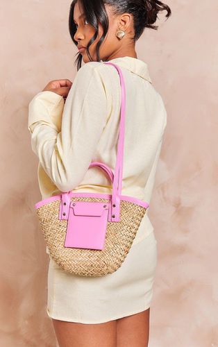 Womens PU Trim Straw Mini Beach Bag - One Size - NastyGal UK (+IE) - Modalova
