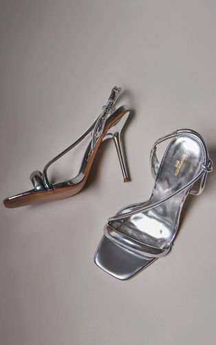 Womens Silver Wide Fit PU Square Toe Padded Asymmetric High Heeled Sandals - - 6 - NastyGal UK (+IE) - Modalova