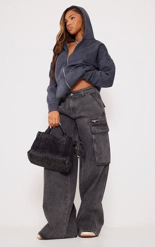 Womens Washed Pocket Zip Detail Wide Leg Jeans - 6 - NastyGal UK (+IE) - Modalova