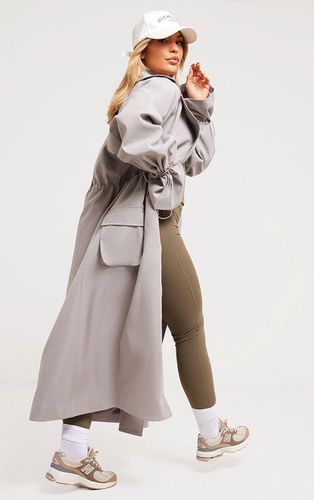 Womens Ruched Toggle Detail Trench Coat - 4 - NastyGal UK (+IE) - Modalova