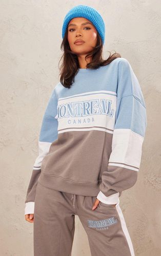 Womens Charcoal Montreal Embroidered Panelled Oversized Sweatshirt - - XS - NastyGal UK (+IE) - Modalova