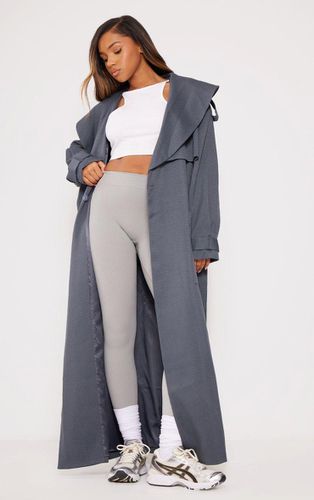 Womens Charcoal Textured Tie Detail Oversized Trench Coat - - 6 - NastyGal UK (+IE) - Modalova