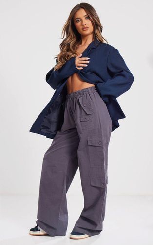 Womens Charcoal Washed Twill Elasticated Waist Straight Leg Trousers - - 6 - NastyGal UK (+IE) - Modalova