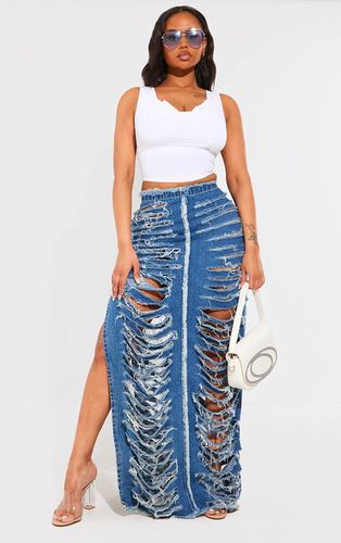 Womens Shape Frayed Denim Maxi Skirt - 10 - NastyGal UK (+IE) - Modalova